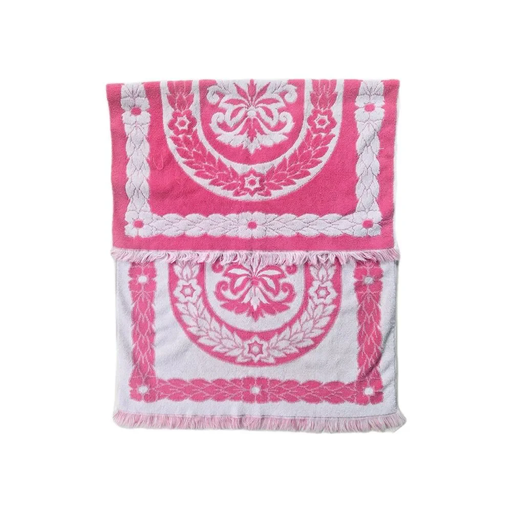 Lot Of 2 Vintage Retro Bath Towels  Fieldcrest And  Cannon/Monticello Pink Blue